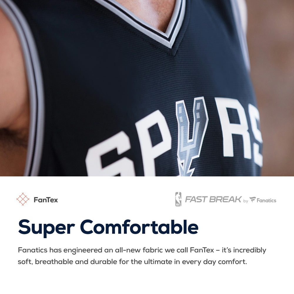 San Antonio Spurs Fast Break Custom Replica Jersey Black - Icon Edition