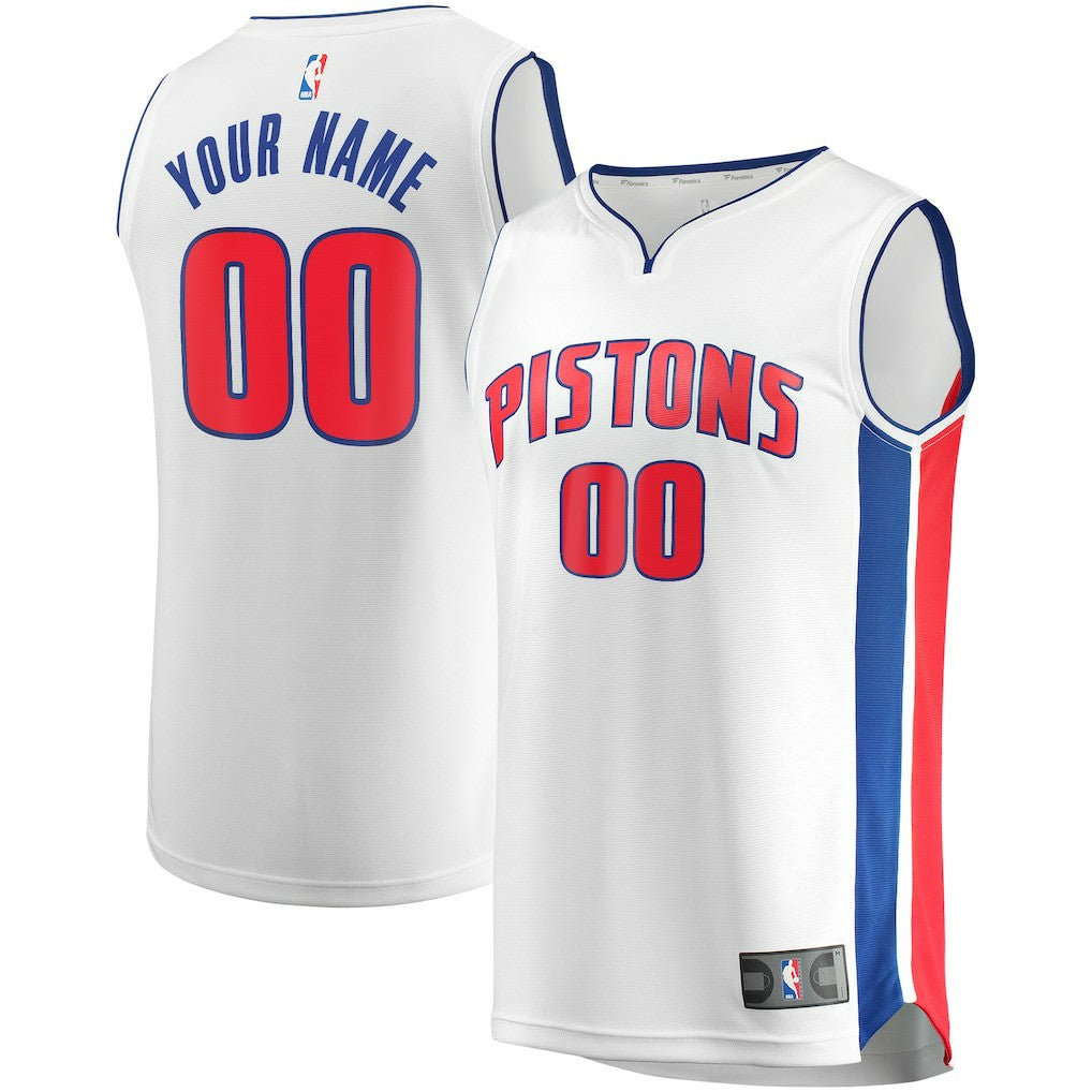 Detroit Pistons Fast Break Custom Replica Jersey White sale - Association Edition