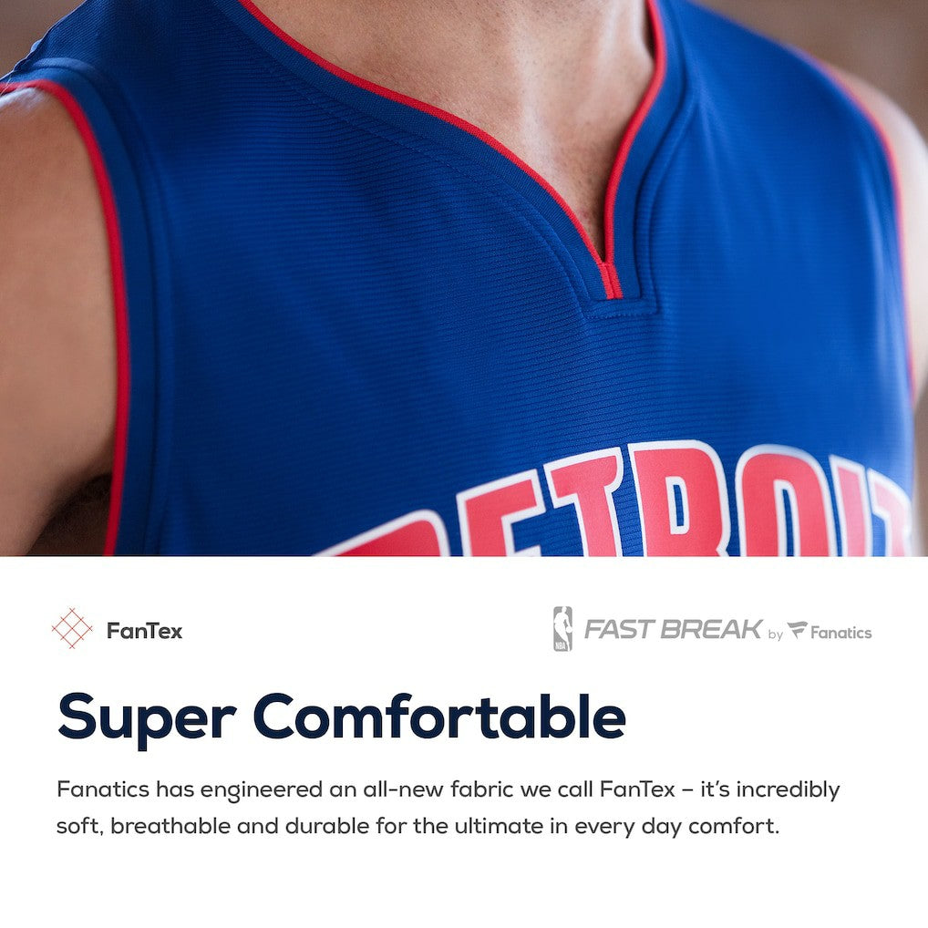Detroit Pistons Fast Break Custom Replica Jersey White sale - Association Edition