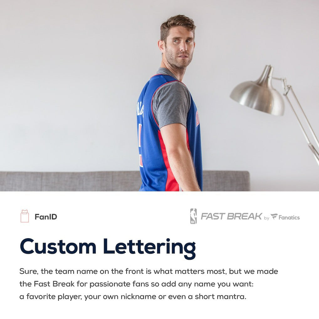 Detroit Pistons Fast Break Custom Replica Jersey White sale - Association Edition