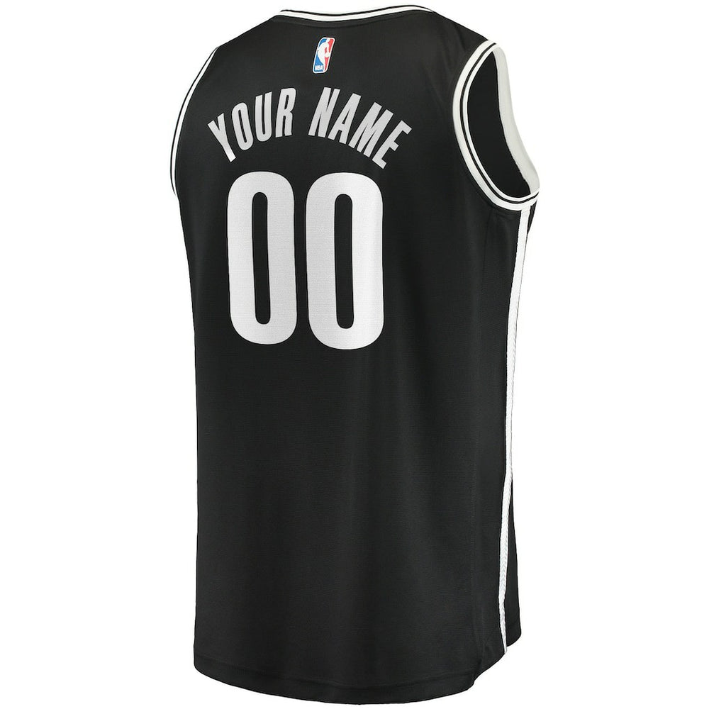 Brooklyn Nets Youth Fast Break Custom Replica Jersey Black - Icon Edition