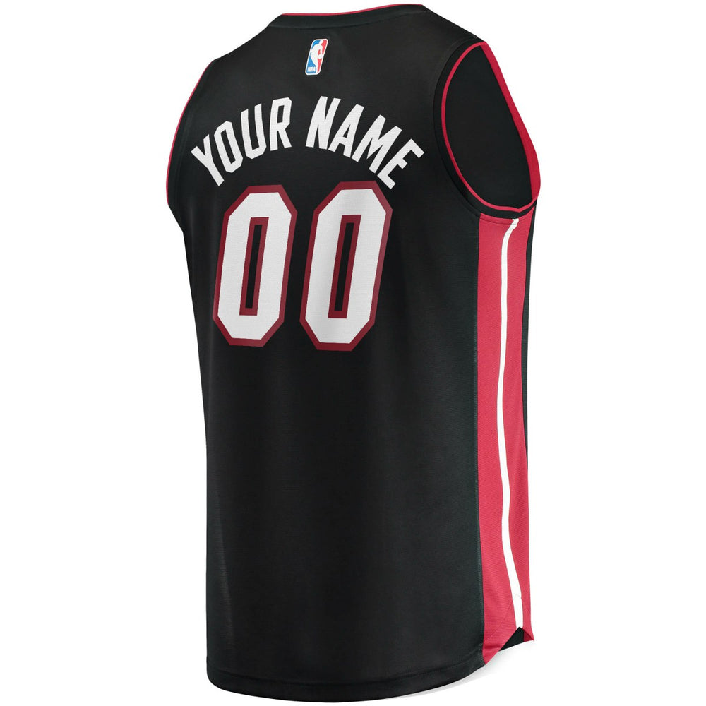 Miami Heat Youth Fast Break Custom Replica Jersey Black - Icon Edition
