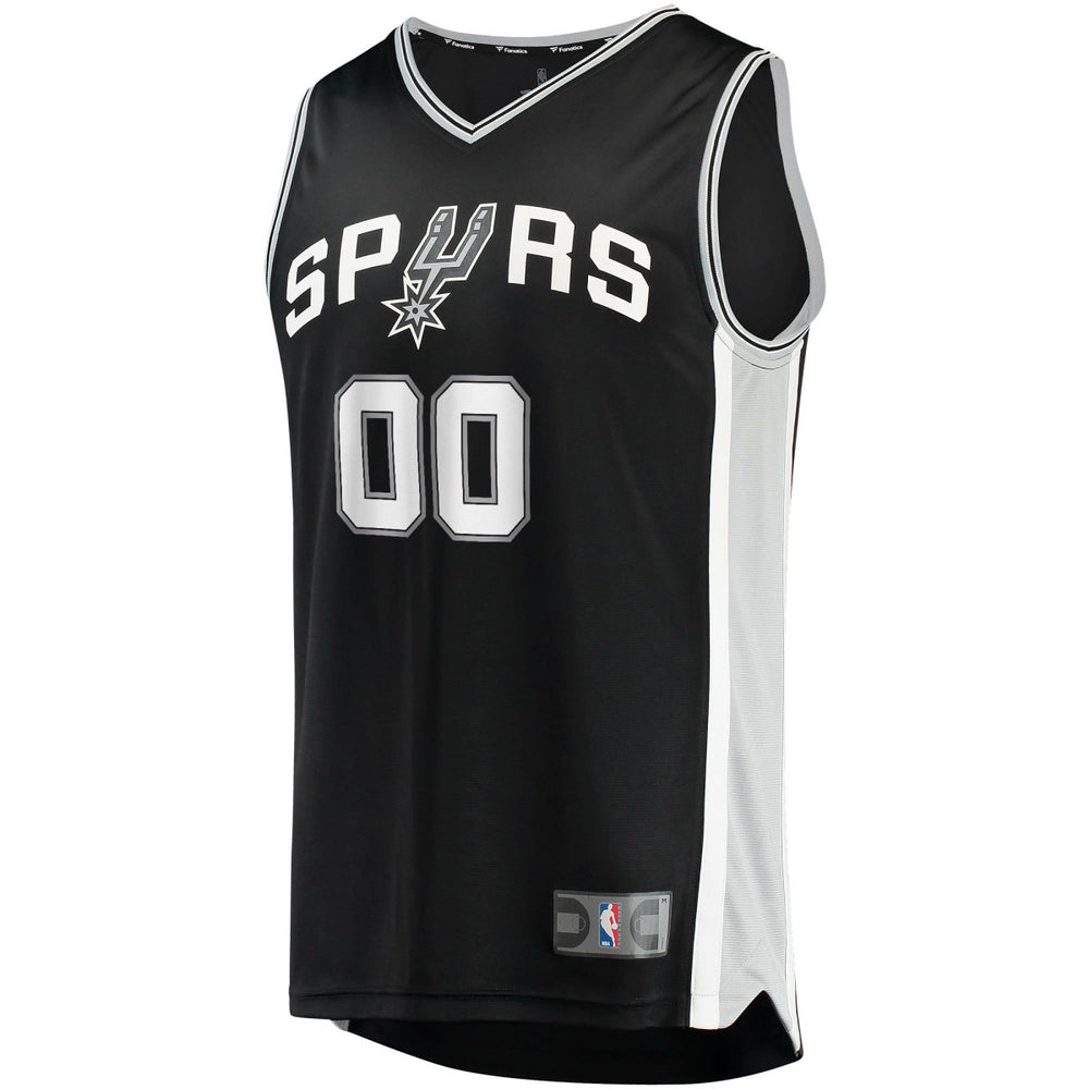 San Antonio Spurs Youth Fast Break Custom Replica Jersey Black - Icon Edition