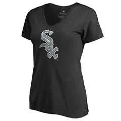 Chicago White Sox Women's Static Logo V-Neck T-Shirt Black