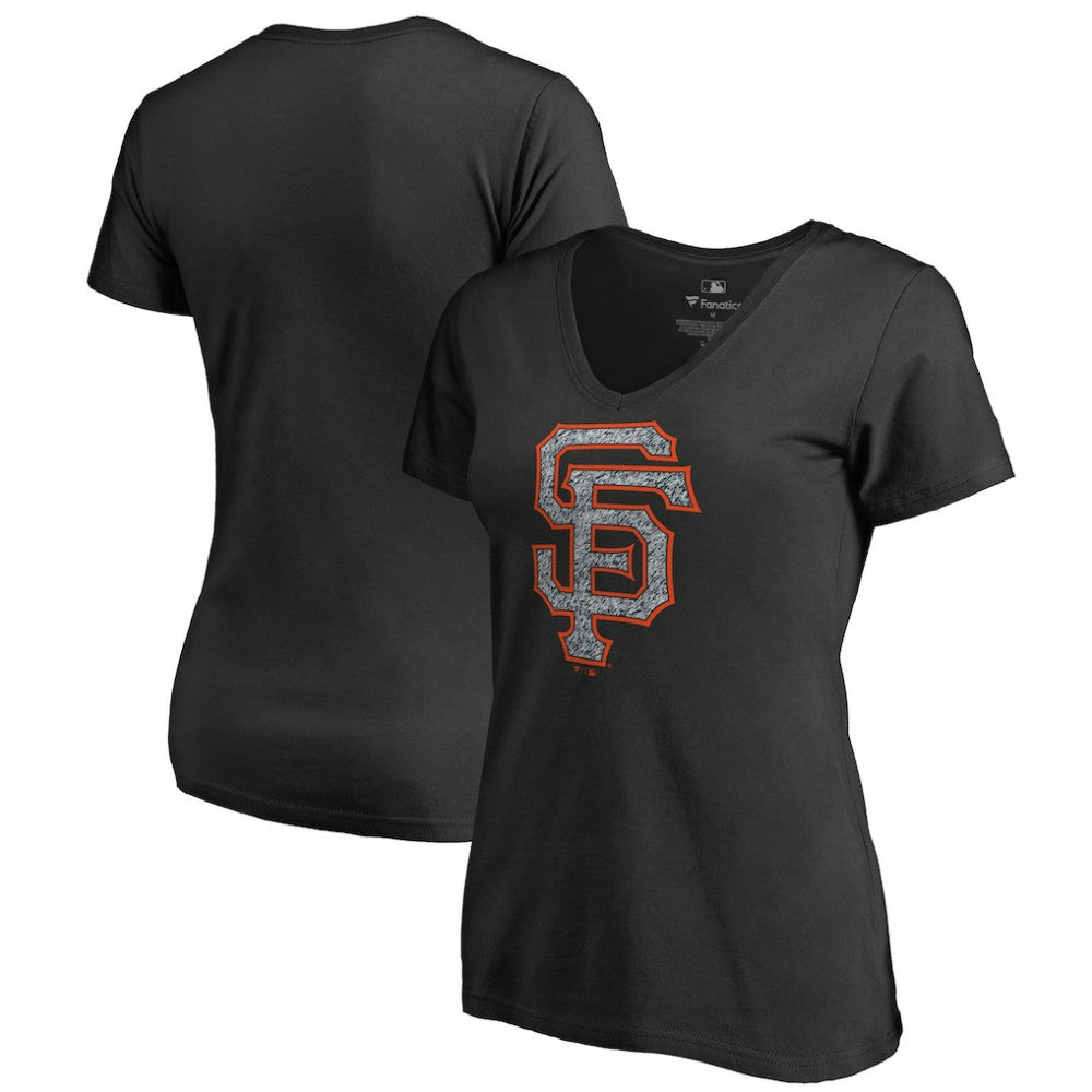 San Francisco Giants Women's Static Logo V-Neck T-Shirt Black
