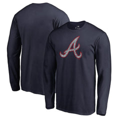 Atlanta Braves Static Logo Long Sleeve T-Shirt Navy