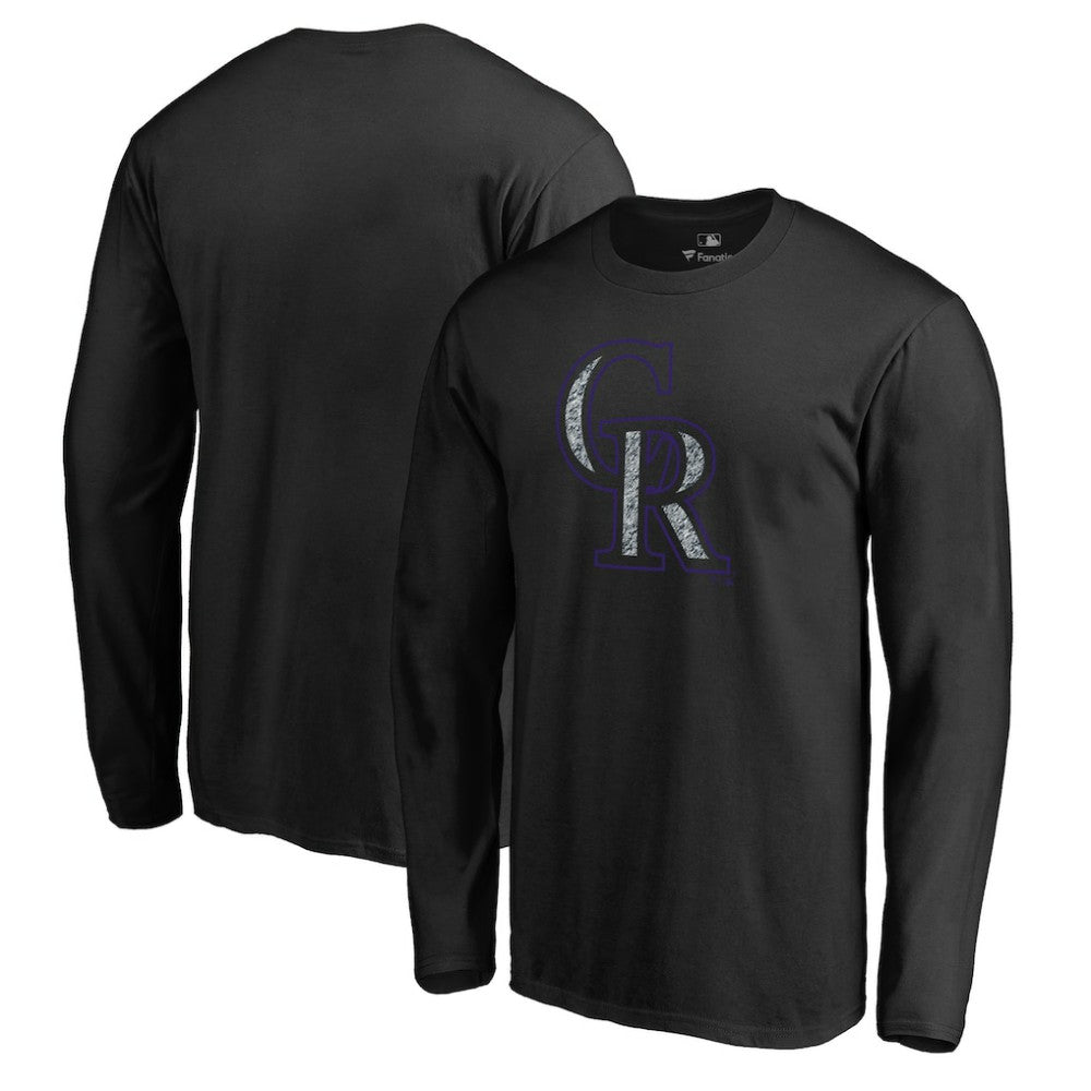 Colorado Rockies Static Logo Long Sleeve T-Shirt Black