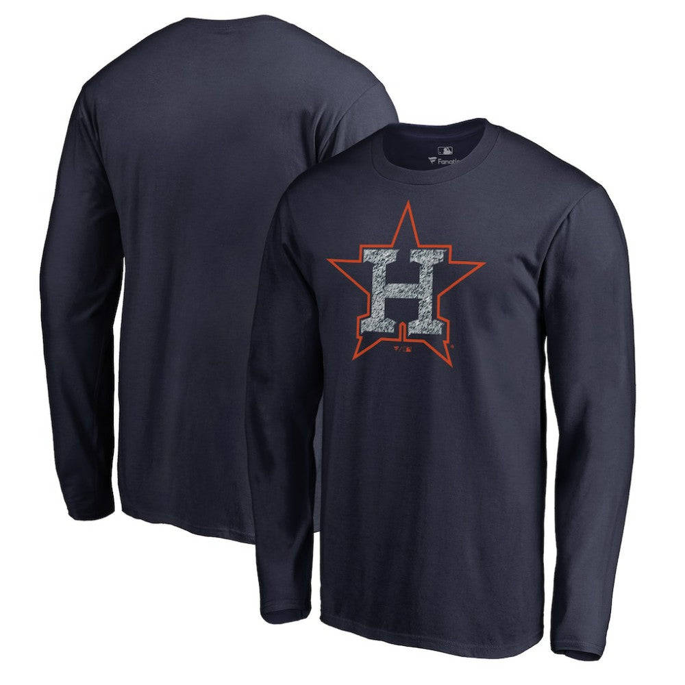 Houston Astros Static Logo Long Sleeve T-Shirt Navy