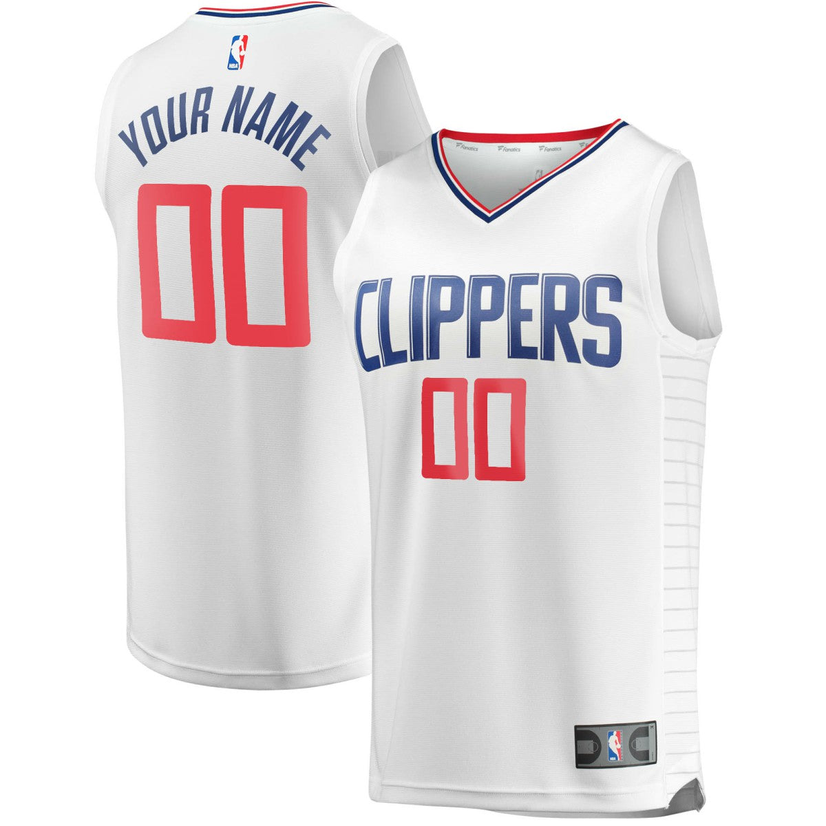 LA Clippers Youth Fast Break Custom Replica Jersey White - Association Edition