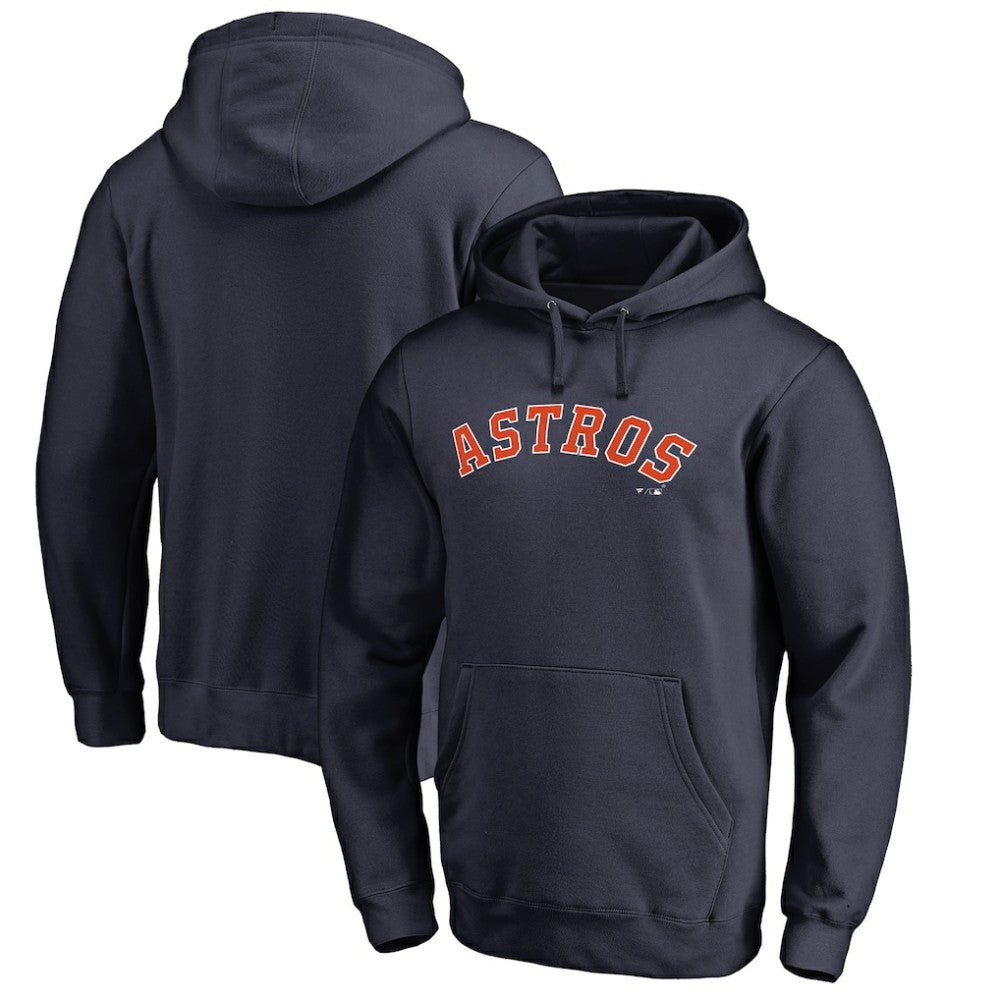 Houston Astros Official Wordmark Fitted Pullover Hoodie Navy