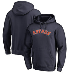 Houston Astros Official Wordmark Fitted Pullover Hoodie Navy