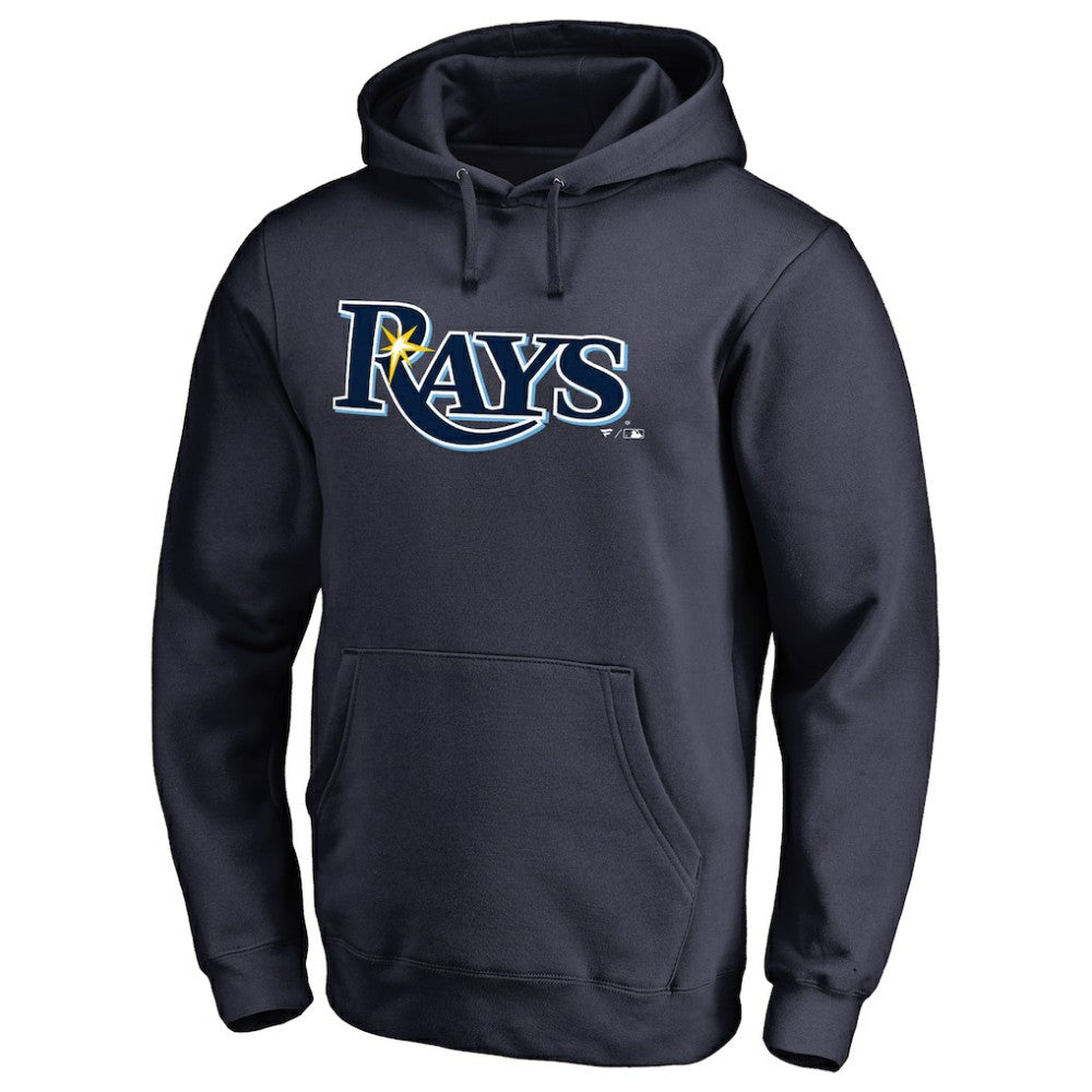 Tampa Bay Rays Official Wordmark Fitted Pullover Hoodie Navy