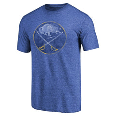 Buffalo Sabres Throwback Vintage Logo Tri-Blend T-Shirt Royal