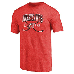 Carolina Hurricanes Vintage Collection Line Shift Tri-Blend T-Shirt Red