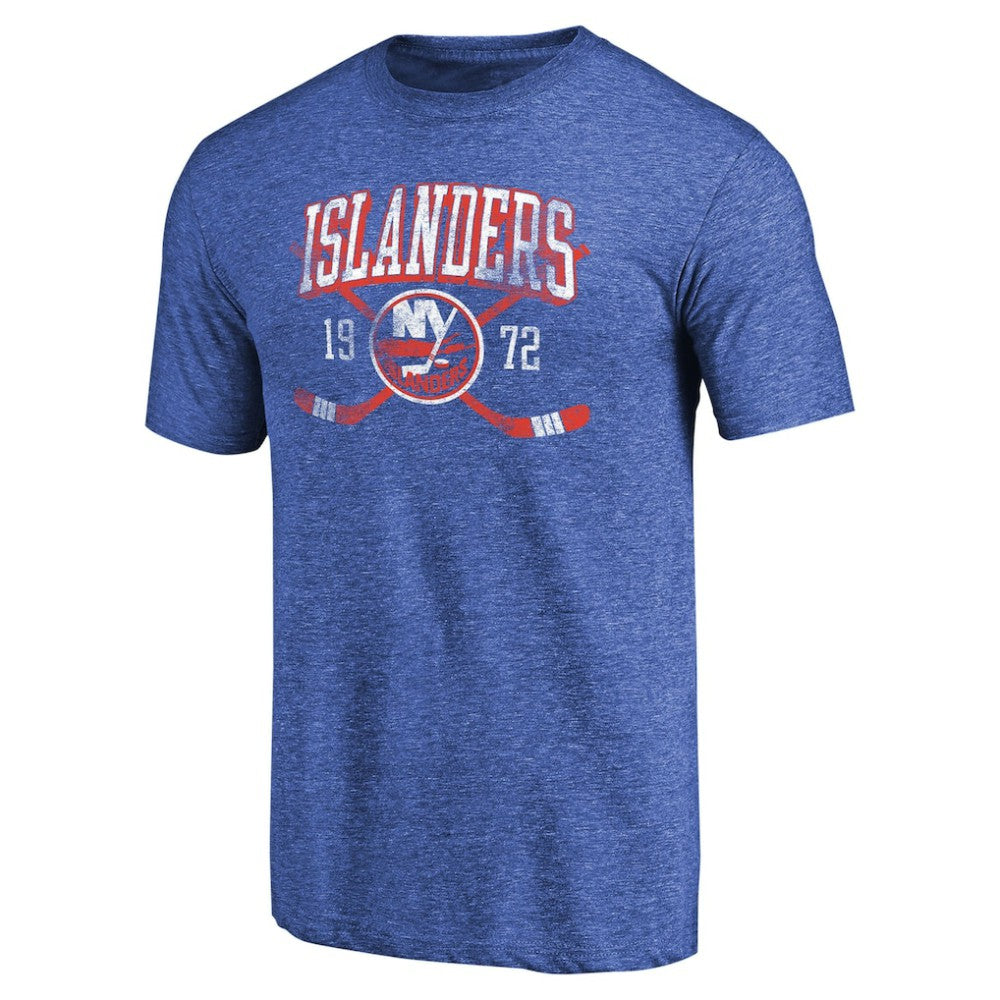 New York Islanders Vintage Collection Line Shift Tri-Blend T-Shirt Royal