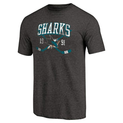 San Jose Sharks Vintage Collection Line Shift Tri-Blend T-Shirt Black