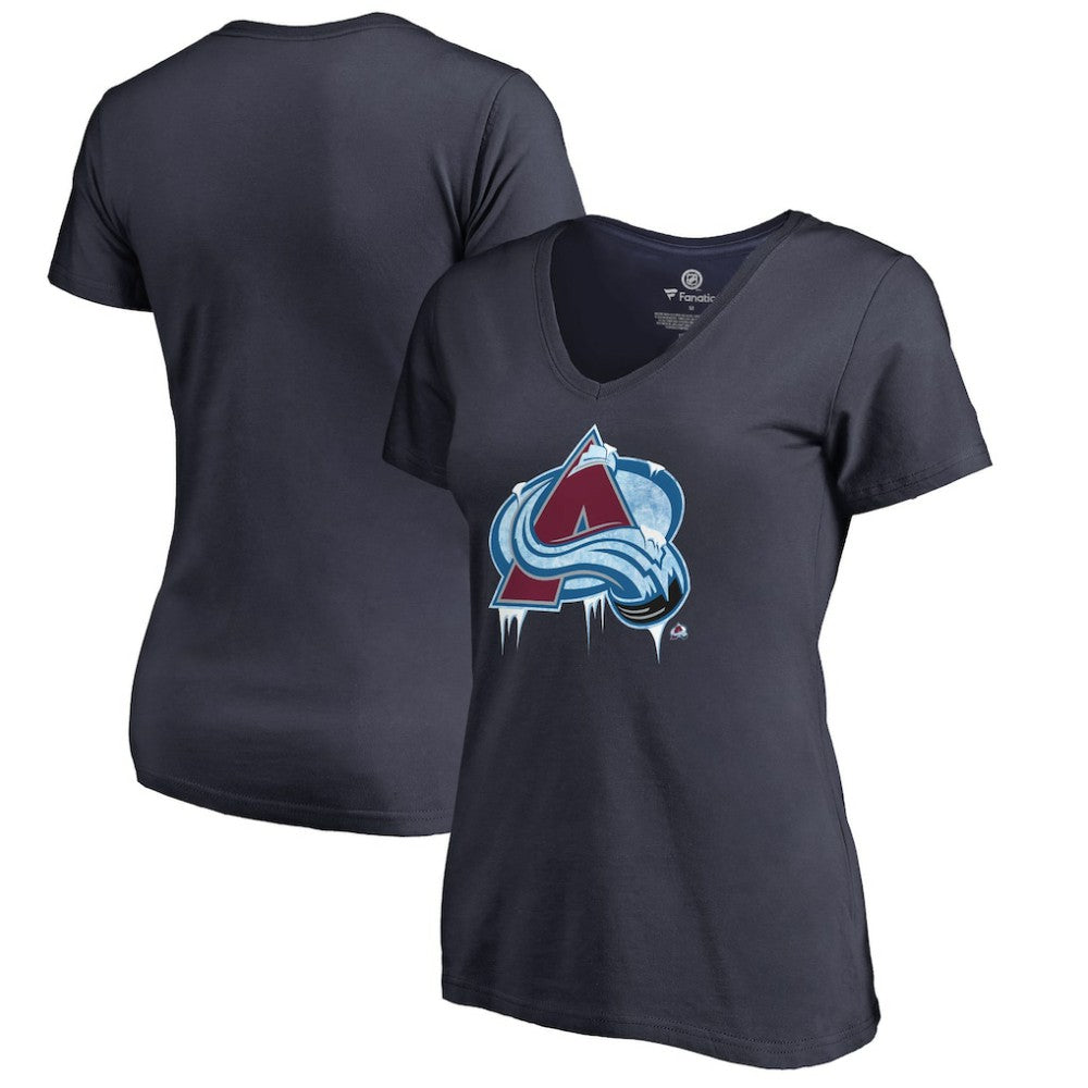Colorado Avalanche Women's Fan Favorite Team Slogan V-Neck T-Shirt Navy