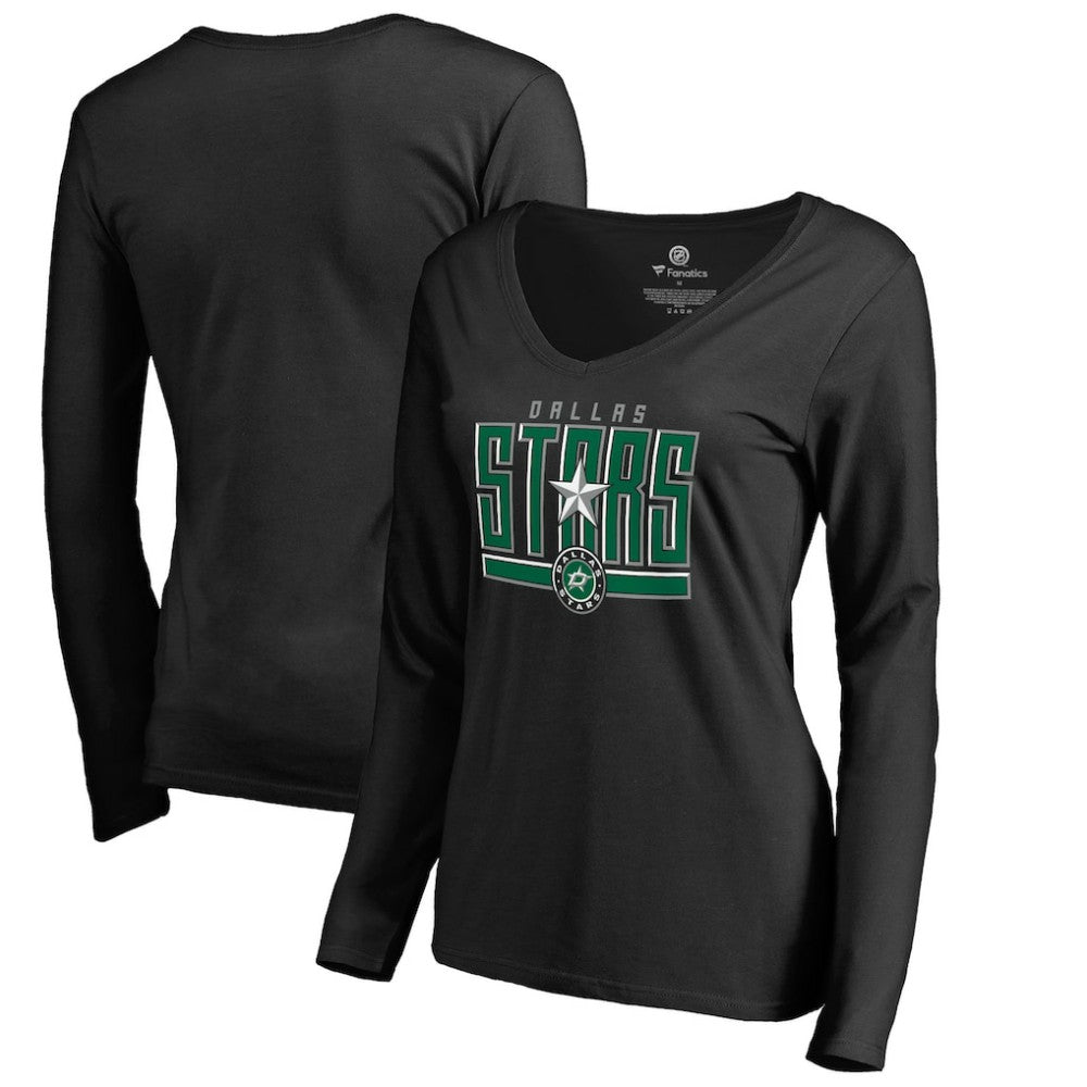 Dallas Stars Women's Hometown Collection V-Neck Long Sleeve T-Shirt Black
