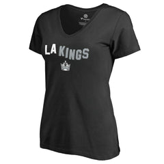 Los Angeles Kings Women's Fan Favorite Team Slogan V-Neck T-Shirt Black