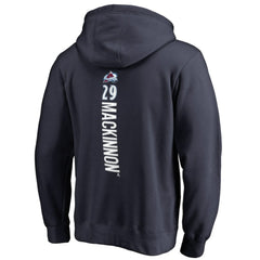 Nathan MacKinnon Colorado Avalanche Backer Name & Number Pullover Hoodie Navy