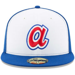 Atlanta Braves Cooperstown Collection 59FIFTY Fitted Hat White/Royal | New Era