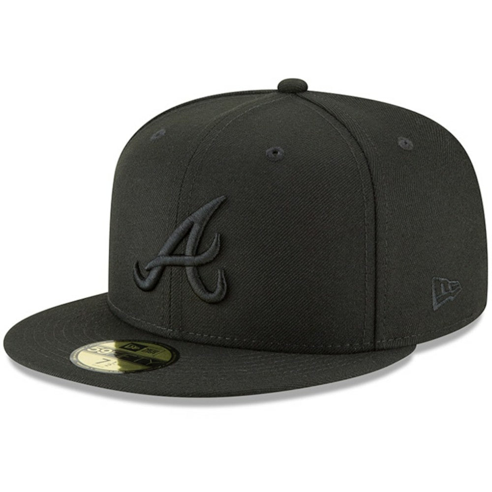 Atlanta Braves Primary Logo Basic 59FIFTY Fitted Hat Black | New Era