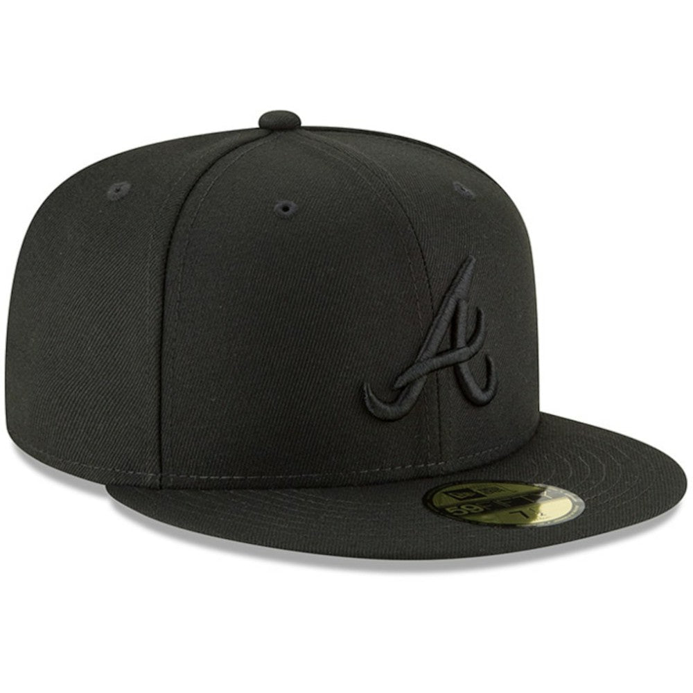 Atlanta Braves Primary Logo Basic 59FIFTY Fitted Hat Black | New Era