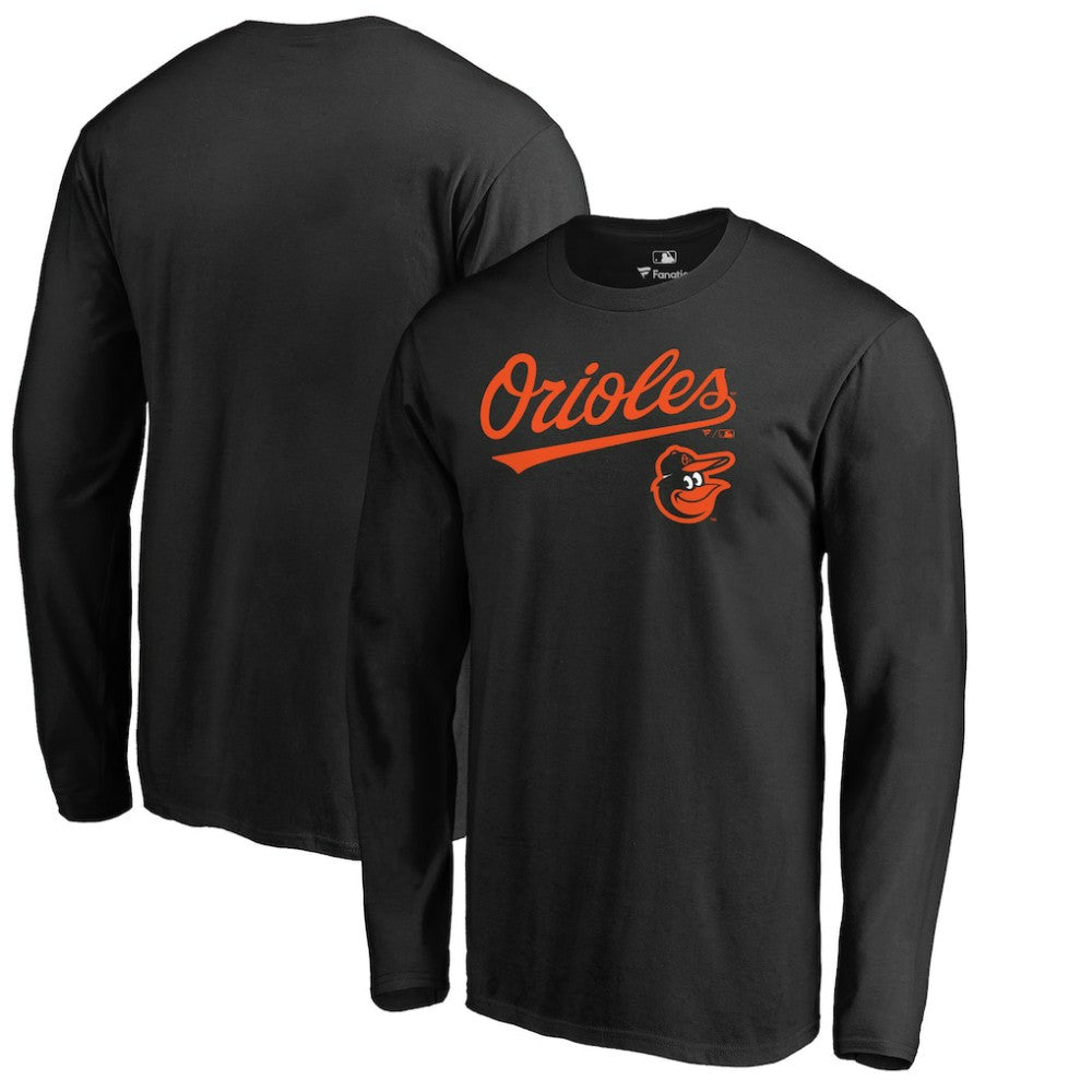 Baltimore Orioles Team Lockup Long Sleeve T-Shirt Black