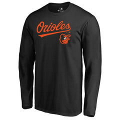 Baltimore Orioles Team Lockup Long Sleeve T-Shirt Black
