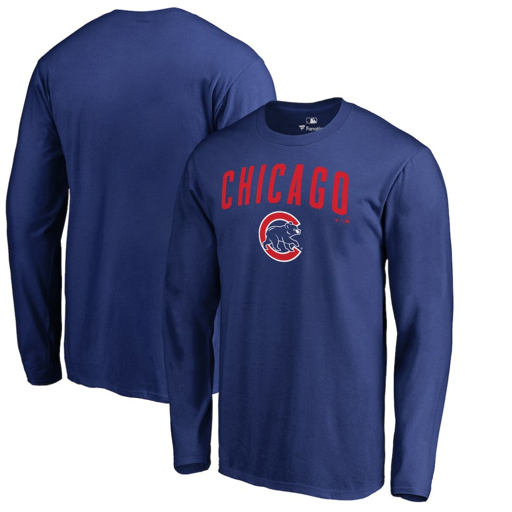 Chicago Cubs Team Lockup Long Sleeve T-Shirt Royal