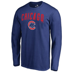 Chicago Cubs Team Lockup Long Sleeve T-Shirt Royal