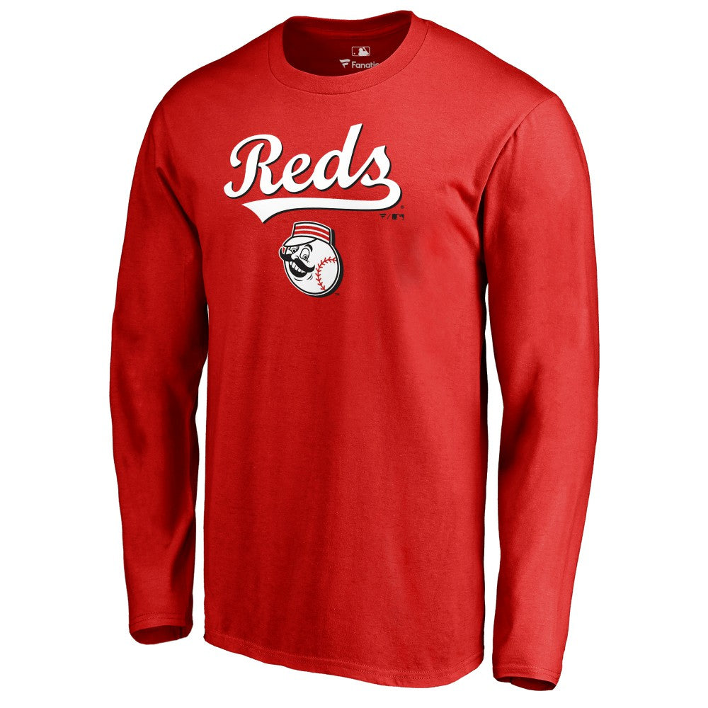 Cincinnati Reds Team Lockup Long Sleeve T-Shirt Red