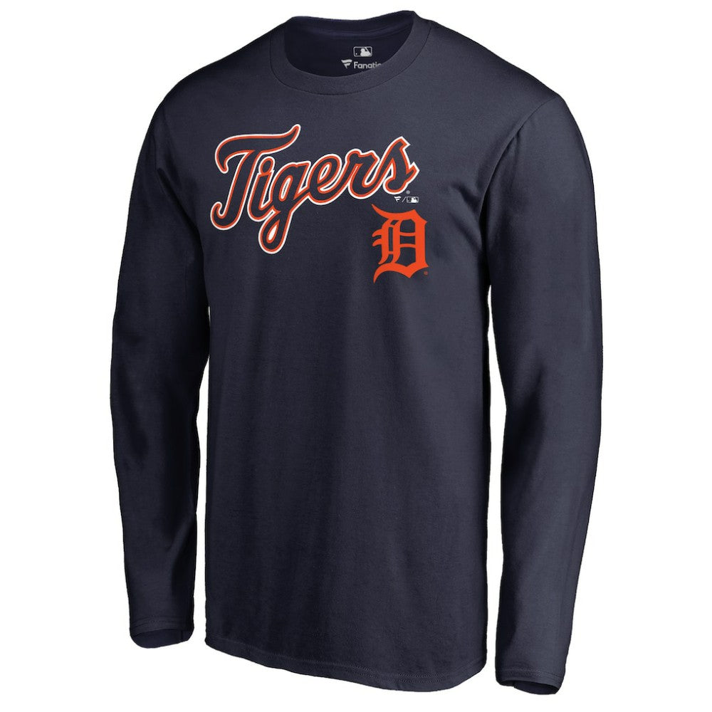 Detroit Tigers Team Lockup Long Sleeve T-Shirt Navy