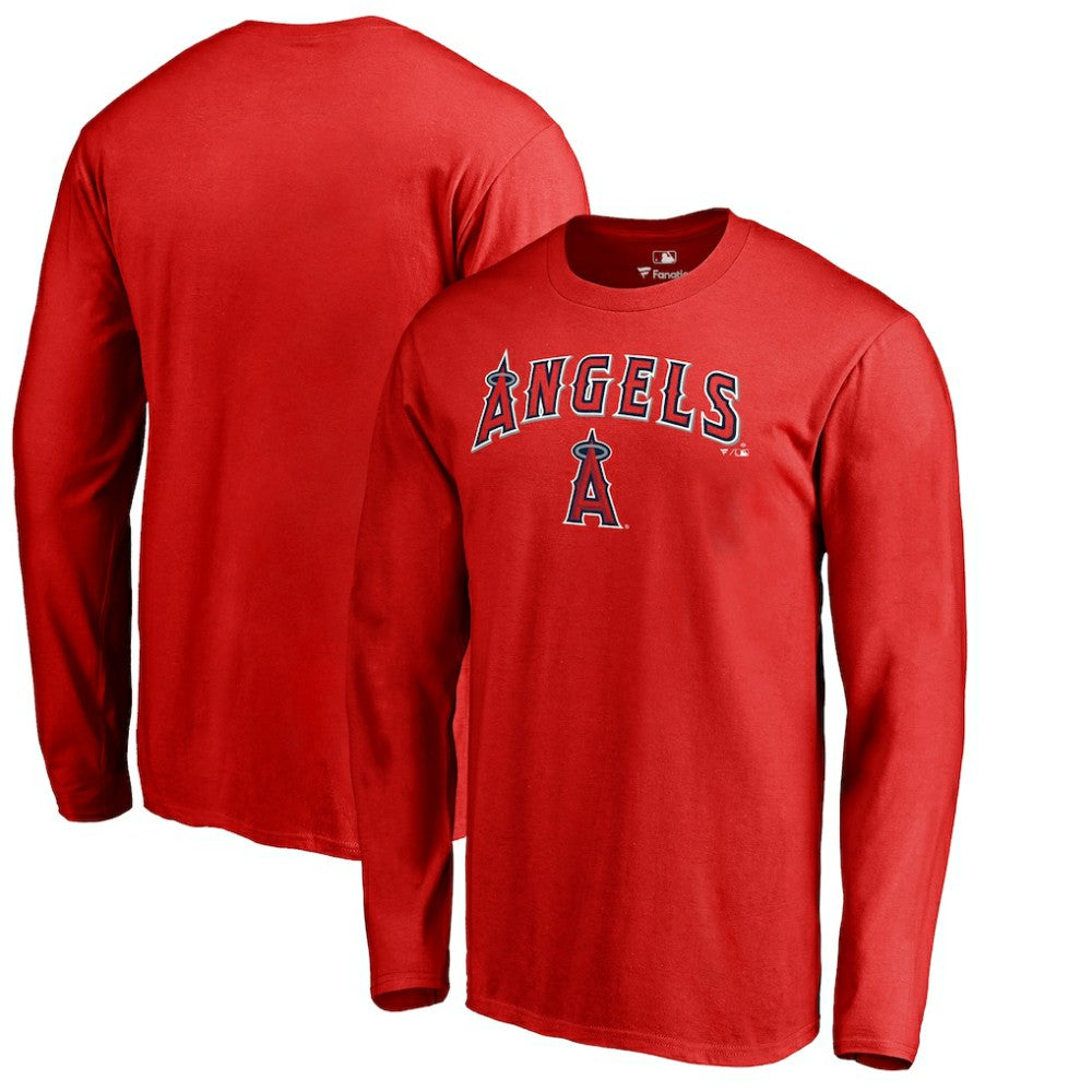 Los Angeles Angels Team Lockup Long Sleeve T-Shirt Red