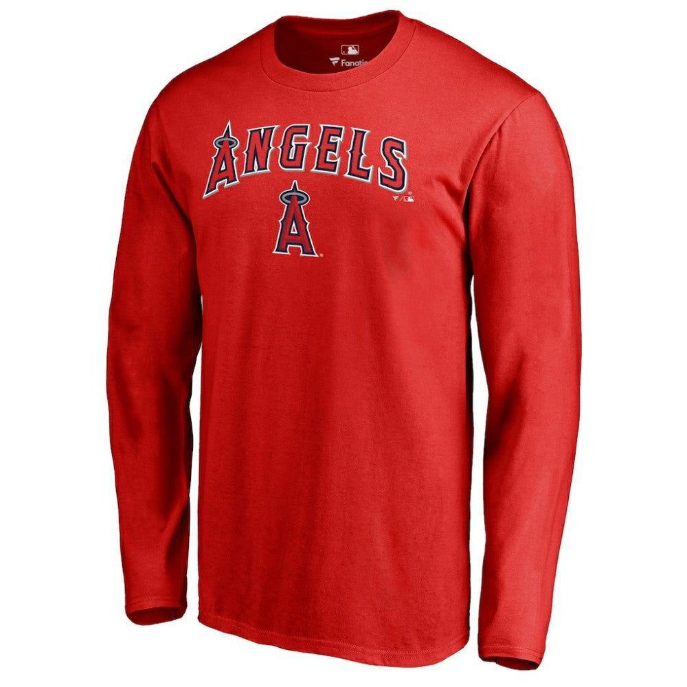 Los Angeles Angels Team Lockup Long Sleeve T-Shirt Red