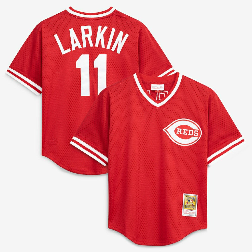 Barry Larkin Cincinnati Reds Authentic Batting Practice Jersey Red | Mitchell & Ness