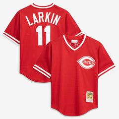 Barry Larkin Cincinnati Reds Authentic Batting Practice Jersey Red | Mitchell & Ness