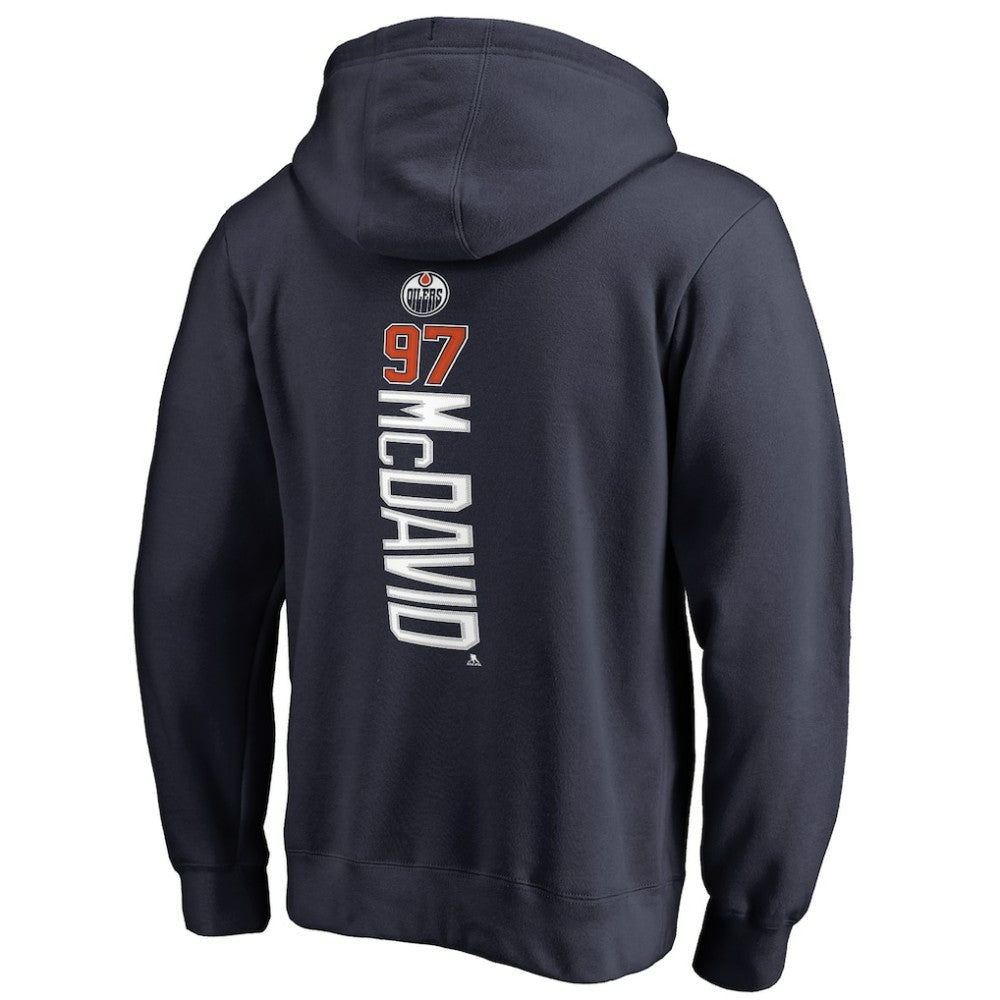Connor McDavid Edmonton Oilers Backer Name & Number Pullover Hoodie Navy