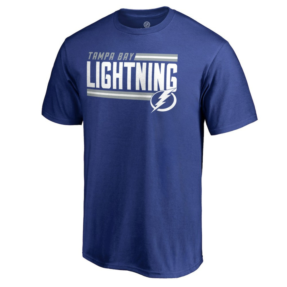 Tampa Bay Lightning Iconic Collection On Side Stripe T-Shirt Blue