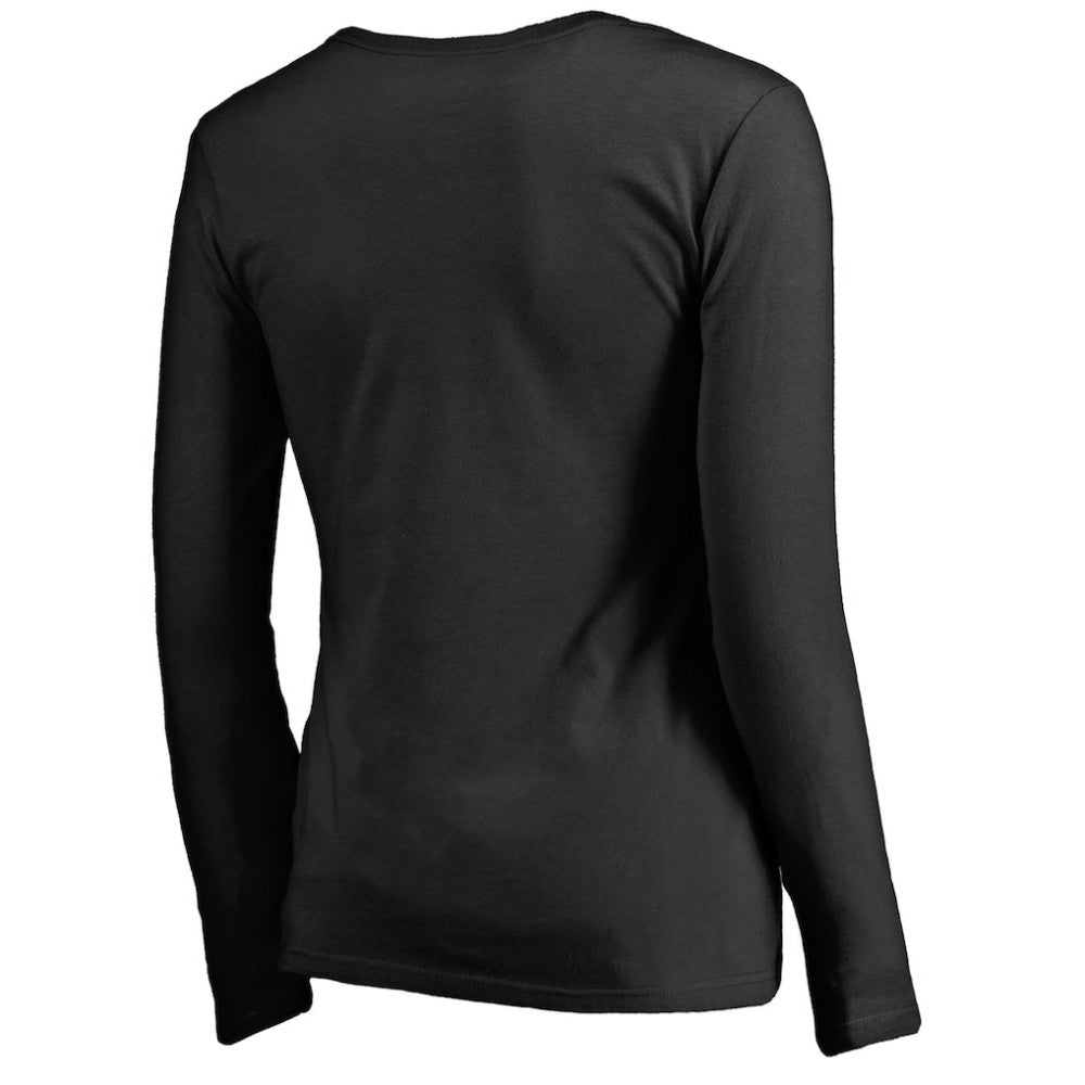 Vegas Golden Knights Women's Iconic Collection Script Assist Long Sleeve V-Neck T-Shirt Black
