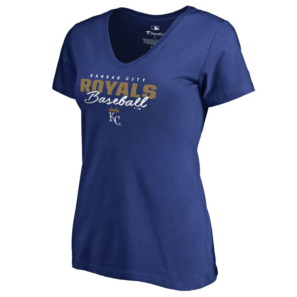 Kansas City Royals Women's Script Assist V-Neck T-Shirt Royal