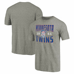 Minnesota Twins Cooperstown Collection Antique Stack Tri-Blend T-Shirt Gray
