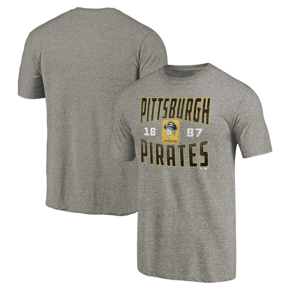 Pittsburgh Pirates Cooperstown Collection Antique Stack Tri-Blend T-Shirt Gray