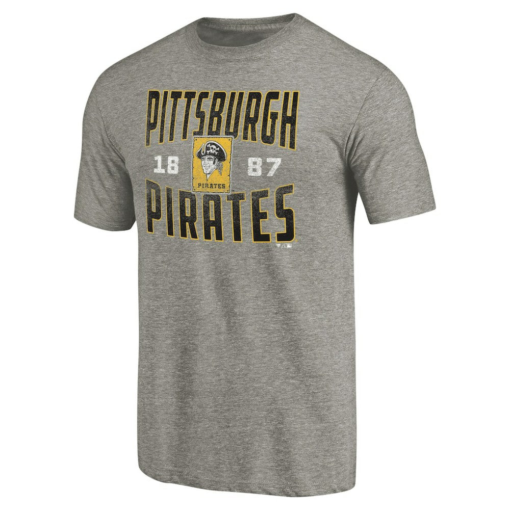 Pittsburgh Pirates Cooperstown Collection Antique Stack Tri-Blend T-Shirt Gray