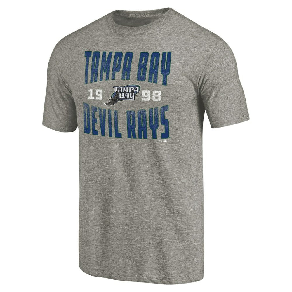 Tampa Bay Rays Cooperstown Collection Antique Stack Tri-Blend T-Shirt Gray