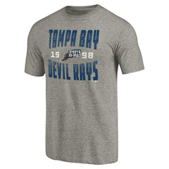 Tampa Bay Rays Cooperstown Collection Antique Stack Tri-Blend T-Shirt Gray