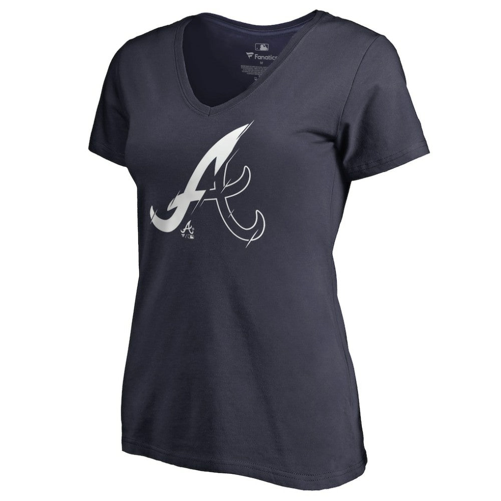 Atlanta Braves Women's X-Ray V-Neck T-Shirt Navy