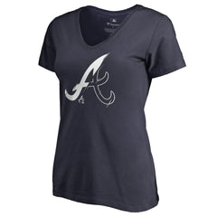 Atlanta Braves Women's X-Ray V-Neck T-Shirt Navy