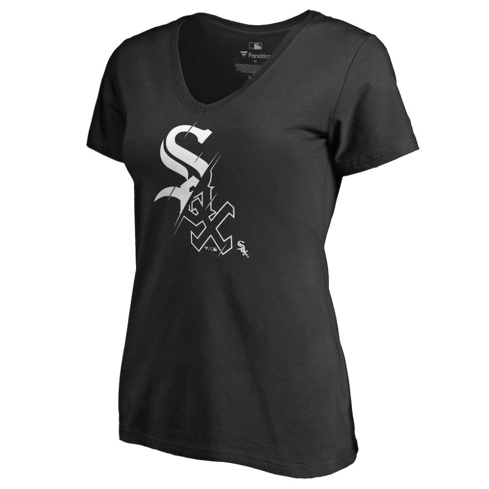 Chicago White Sox Women's X-Ray V-Neck T-Shirt Black