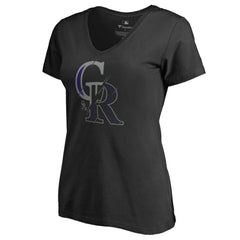 Colorado Rockies Women's X-Ray V-Neck T-Shirt Black